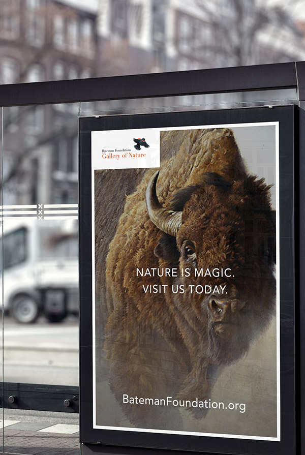 Bateman brand transit shelter ad