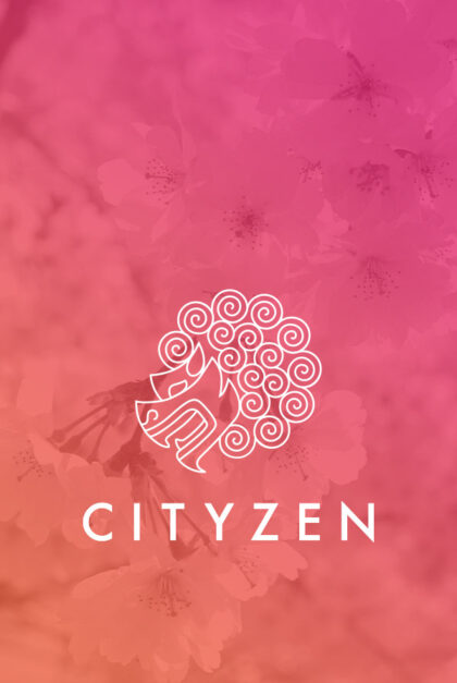 Cityen logo on flower backdrop